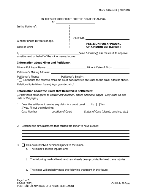 Form PG-905  Printable Pdf