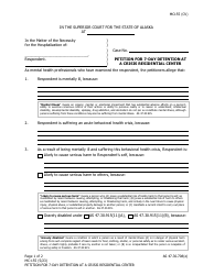 Document preview: Form MC-155 Petition for 7-day Detention at a Crisis Residential Center - Alaska