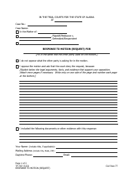 Document preview: Form TF-707 Response to Motion (Request) - Alaska