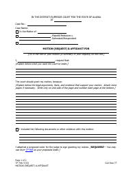 Form TF-706 Motion (Request) &amp; Affidavit - Alaska