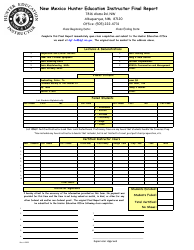 Document preview: Hunter Education Instructor Final Report - New Mexico