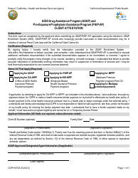 Document preview: Form CDPH8723 Client Attestation - AIDS Drug Assistance Program (Adap) and Pre-exposure Prophylaxis Assistanceprogram (Prep-Ap) - California
