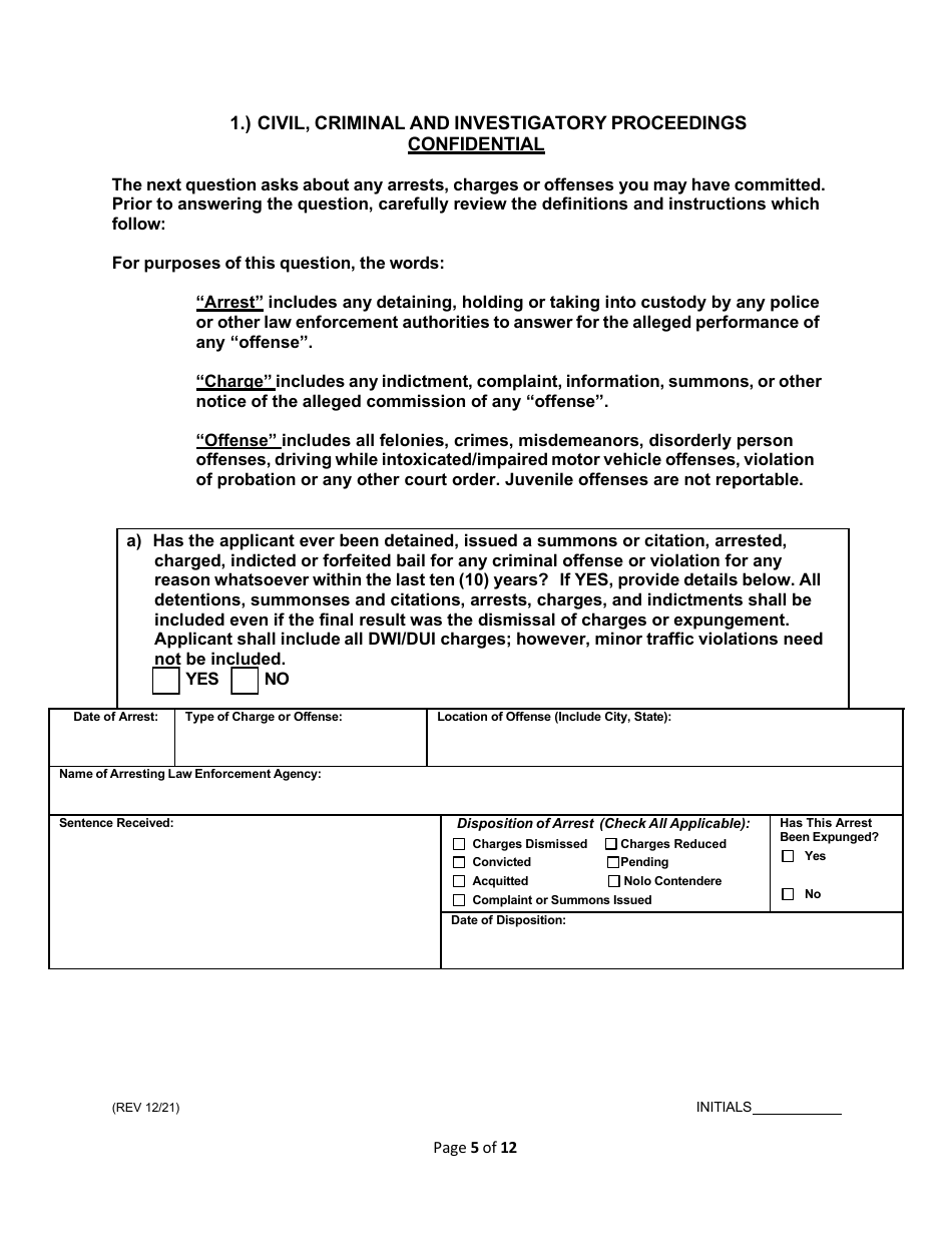 License Application for Non-facility / Vendor Employees - Rhode Island, Page 5