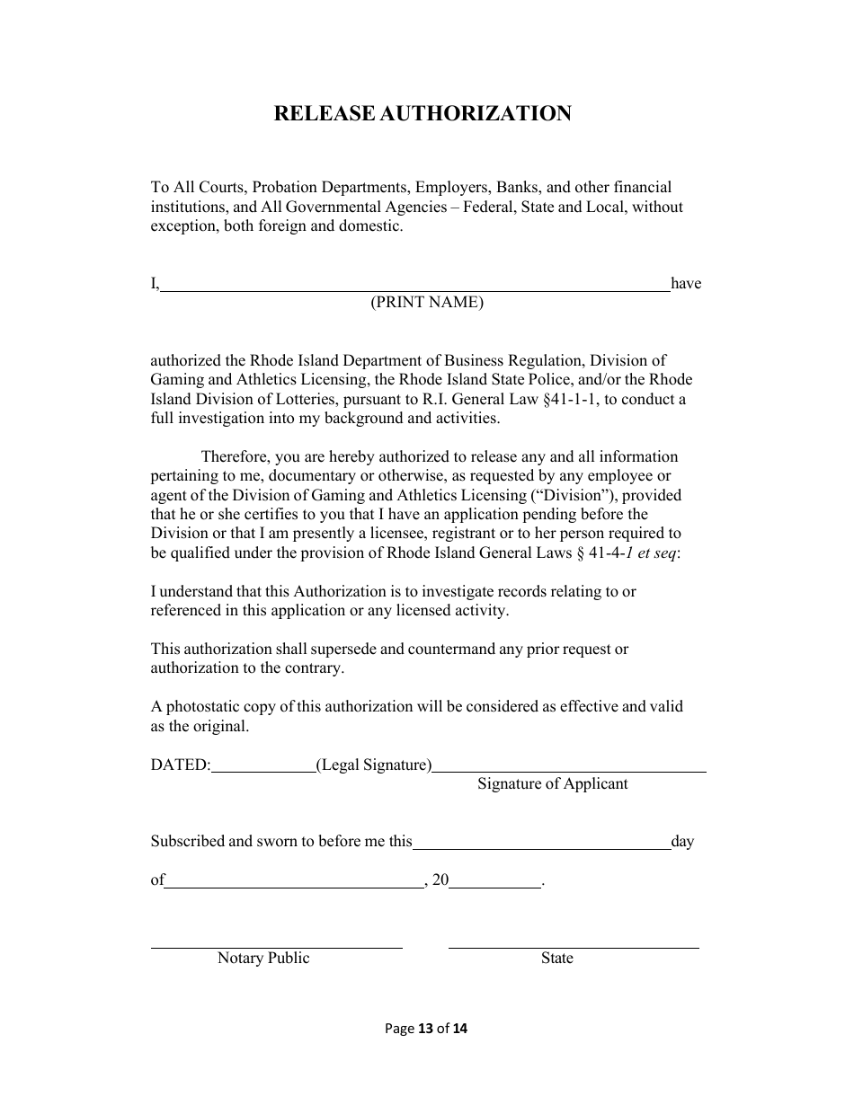 Service Employee Application - Rhode Island, Page 13