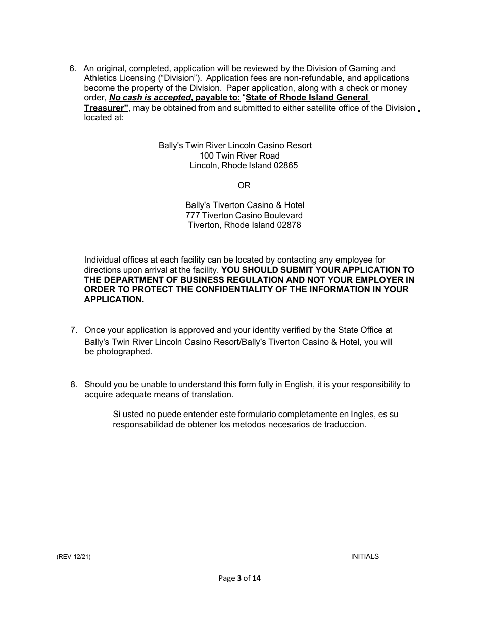 Service Employee Application - Rhode Island, Page 3