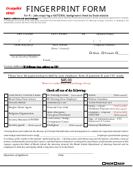 Fingerprint Form for R.i. Jobs Requiring a National Background Check by State Statute - Rhode Island (English/Spanish)