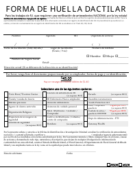 Fingerprint Form for R.i. Jobs Requiring a National Background Check by State Statute - Rhode Island (English/Spanish), Page 2