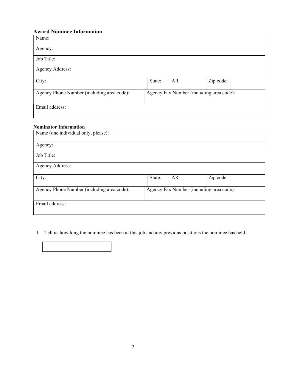 Acic Telecommunicator Awards Nomination Package - Arkansas, Page 2