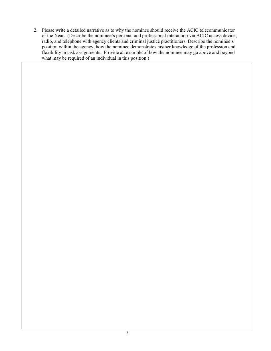 Acic Telecommunicator Awards Nomination Package - Arkansas, Page 3