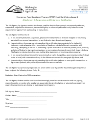 Form AGR-2602 Food Bank Sub-subaward - Emergency Food Assistance Program (Efap) - Washington, Page 28