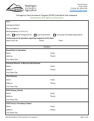 Form AGR-2602 Food Bank Sub-subaward - Emergency Food Assistance Program (Efap) - Washington, Page 3