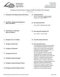 Form AGR-2602 Food Bank Sub-subaward - Emergency Food Assistance Program (Efap) - Washington, Page 5