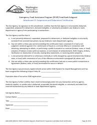 Form AGR-2209 Food Bank Subgrant - Emergency Food Assistance Program (Efap) - Washington, Page 24