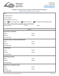 Form AGR-2209 Food Bank Subgrant - Emergency Food Assistance Program (Efap) - Washington, Page 3