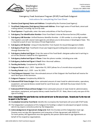 Form AGR-2209 Food Bank Subgrant - Emergency Food Assistance Program (Efap) - Washington, Page 4