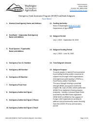 Form AGR-2209 Food Bank Subgrant - Emergency Food Assistance Program (Efap) - Washington, Page 5