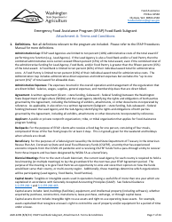Form AGR-2209 Food Bank Subgrant - Emergency Food Assistance Program (Efap) - Washington, Page 7