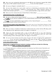 Concealed Handgun Carry License Firearms Safety Training Instructor Registration Application Form - Arkansas, Page 4