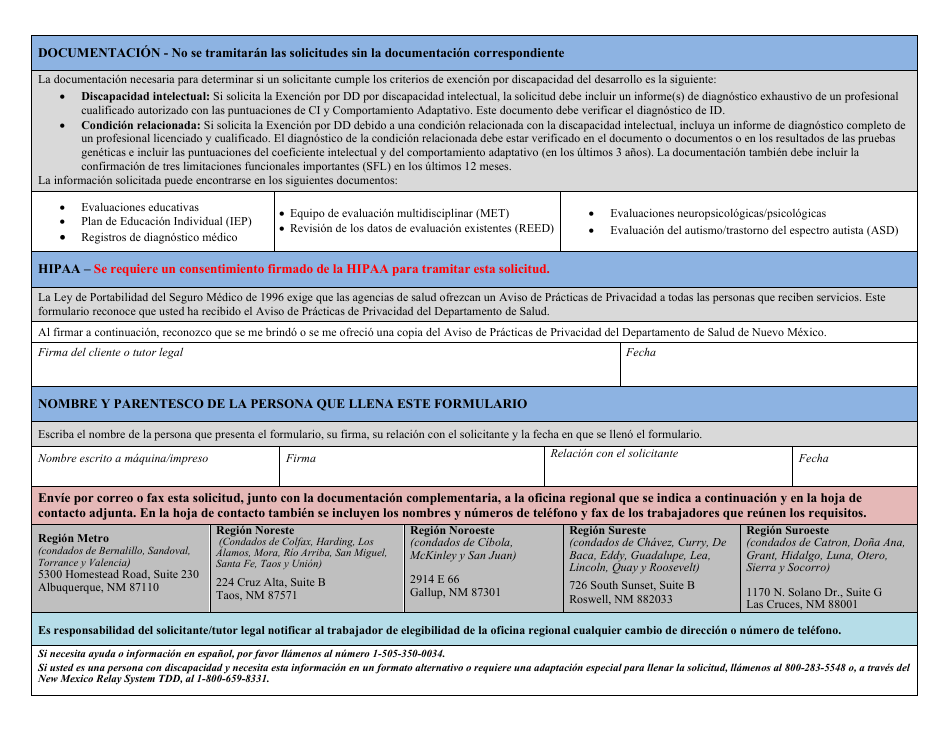 Exenciones Basadas En El Hogar Y La Comunidad Y Centro De Cuidados Intermedios Para Personas Con Discapacidad Intelectual (Icf / Iid) - New Mexico (Spanish), Page 4