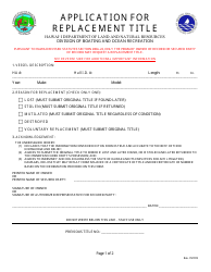 Application for Replacement Title - Hawaii
