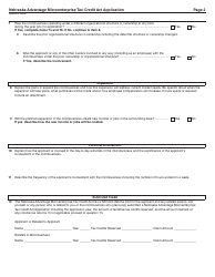 Form MTCA-A Nebraska Advantage Microenterprise Tax Credit Act Application - Nebraska, Page 2