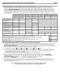 Form MTCA-A Nebraska Advantage Microenterprise Tax Credit Act Application - Nebraska, Page 3