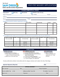 Fee Waiver Application - City of San Diego, California, Page 2