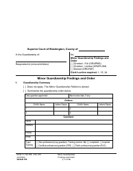 Form GDN M105 Minor Guardianship Findings and Order - Washington