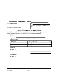 Document preview: Form GDN M706 Notice of Acceptance of Appointment - Washington