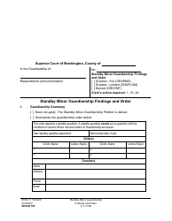 Form GDN M705 Standby Minor Guardianship Findings and Order - Washington