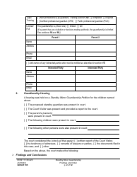Form GDN M705 Standby Minor Guardianship Findings and Order - Washington, Page 2