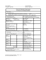 Document preview: Form WPF GR34.0300 Financial Statement (Attachment) - Washington (English/Tagalog)