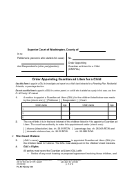 Document preview: Form FL All Family146 Order Appointing Guardian Ad Litem for a Child - Washington