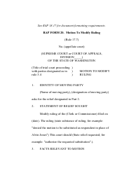 Document preview: RAP Form 20 Motion to Modify Ruling - Washington
