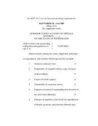 Document preview: RAP Form 10 Cost Bill - Washington