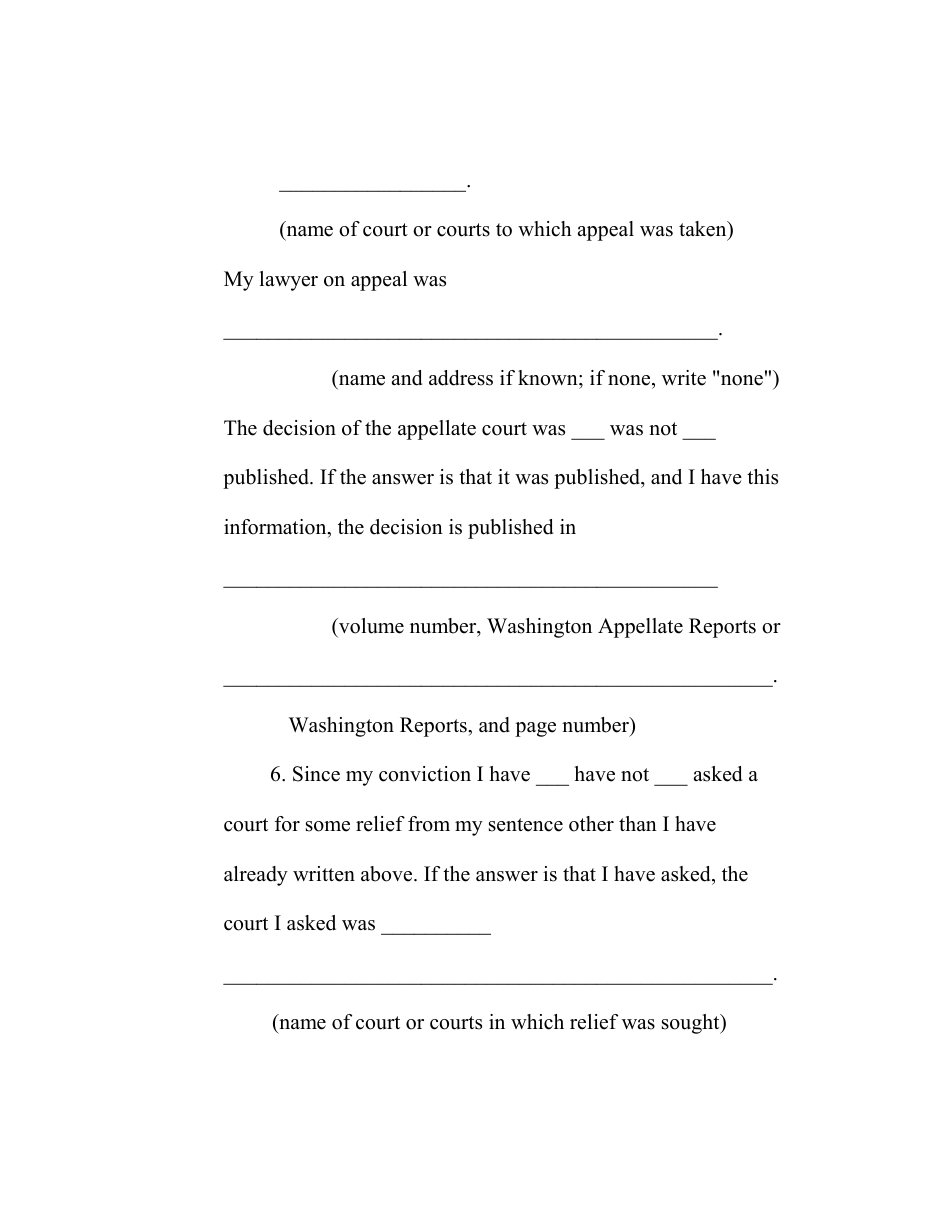 RAP Form 17 Personal Restraint Petition for Person Confined by State or Local Government - Washington, Page 3