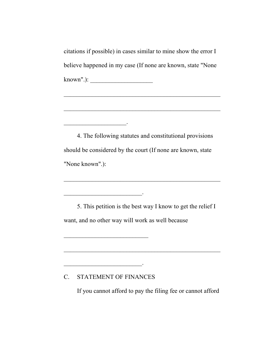 RAP Form 17 Personal Restraint Petition for Person Confined by State or Local Government - Washington, Page 6