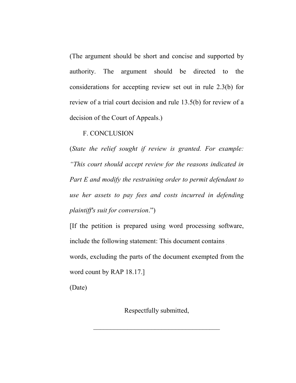 RAP Form 3 Motion for Discretionary Review - Washington, Page 4