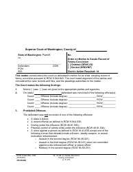 Document preview: Form CR08.920 Order on Motion to Vacate Record of Felony Conviction - Washington