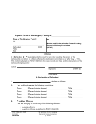 Form CR08.900 Motion and Declaration for Order Vacating Record of Felony Conviction (Mtaf) - Washington