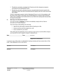 Form WS003 Order Finding Noncompliance - Weapons/Firearms Surrender - Washington, Page 5