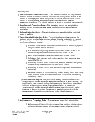 Form PO040 Protection Order - Washington, Page 4