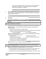 Form PO001 Petition for Protection Order - Washington, Page 3