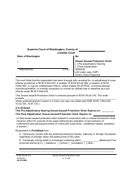 Form JU07.0520 Sexual Assault Protection Order - Washington