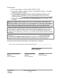 Form JU07.0520 Sexual Assault Protection Order - Washington, Page 2
