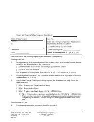 Form MP240 Order for Felony Competency Restoration Treatment (Crorip, Crorop) - Washington