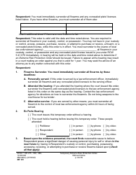 Form XR121 Temporary Extreme Risk Protection Order - Without Notice - Washington, Page 2