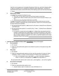 Form FL Divorce221 Motion for Immediate Restraining Order (Ex Parte) - Washington, Page 3