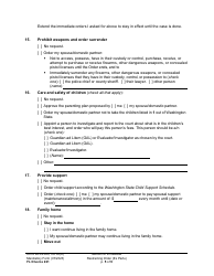 Form FL Divorce221 Motion for Immediate Restraining Order (Ex Parte) - Washington, Page 5