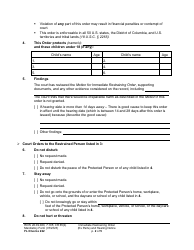 Form FL Divorce222 Immediate Restraining Order (Ex Parte) and Hearing Notice - Washington, Page 2